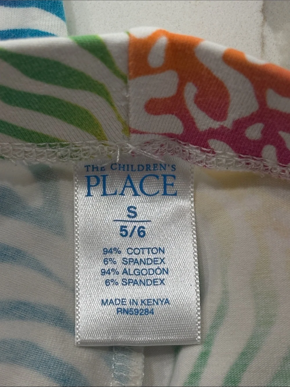 The Children’s Place Kids Rainbow Animal Print Stretch Leggings Girls Small 5/6